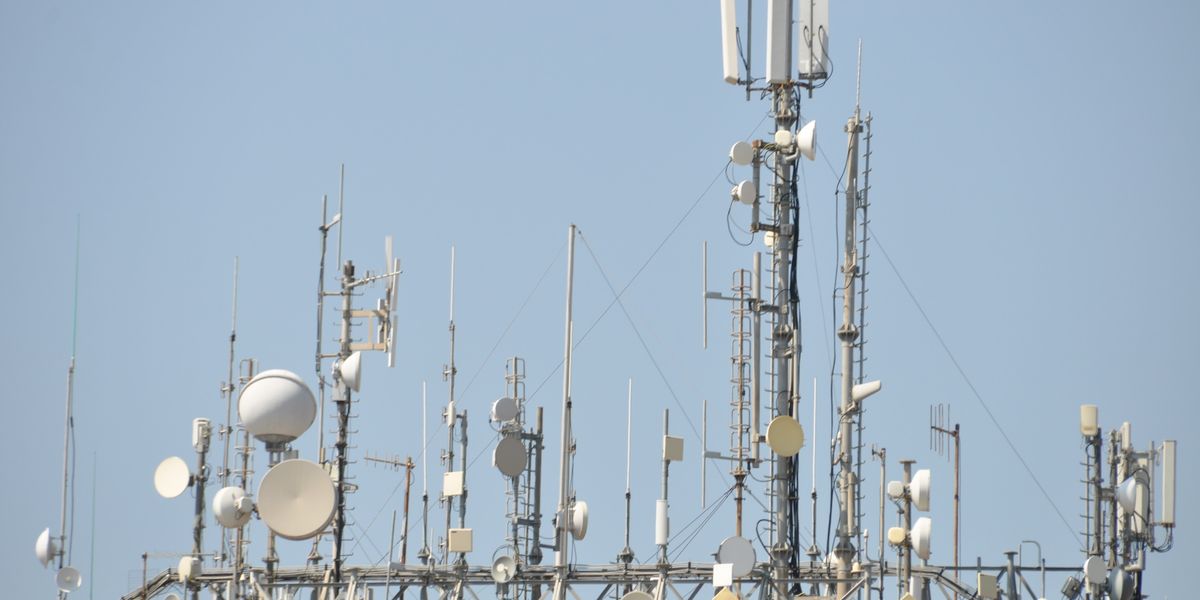 A collection of radio dishes for long-range radio communications